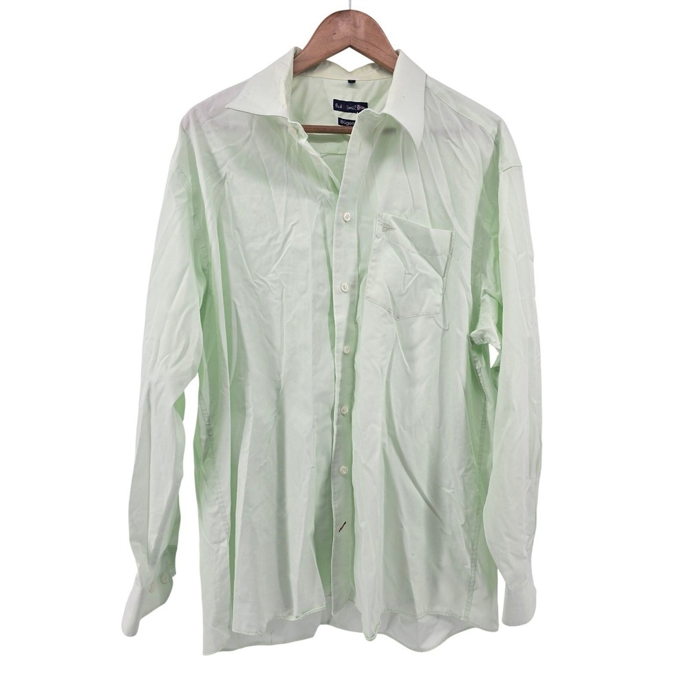 Paul Smith Button Down Shirt Mens 44 Bugelfrei Mint Green Long Sleeve EUC
